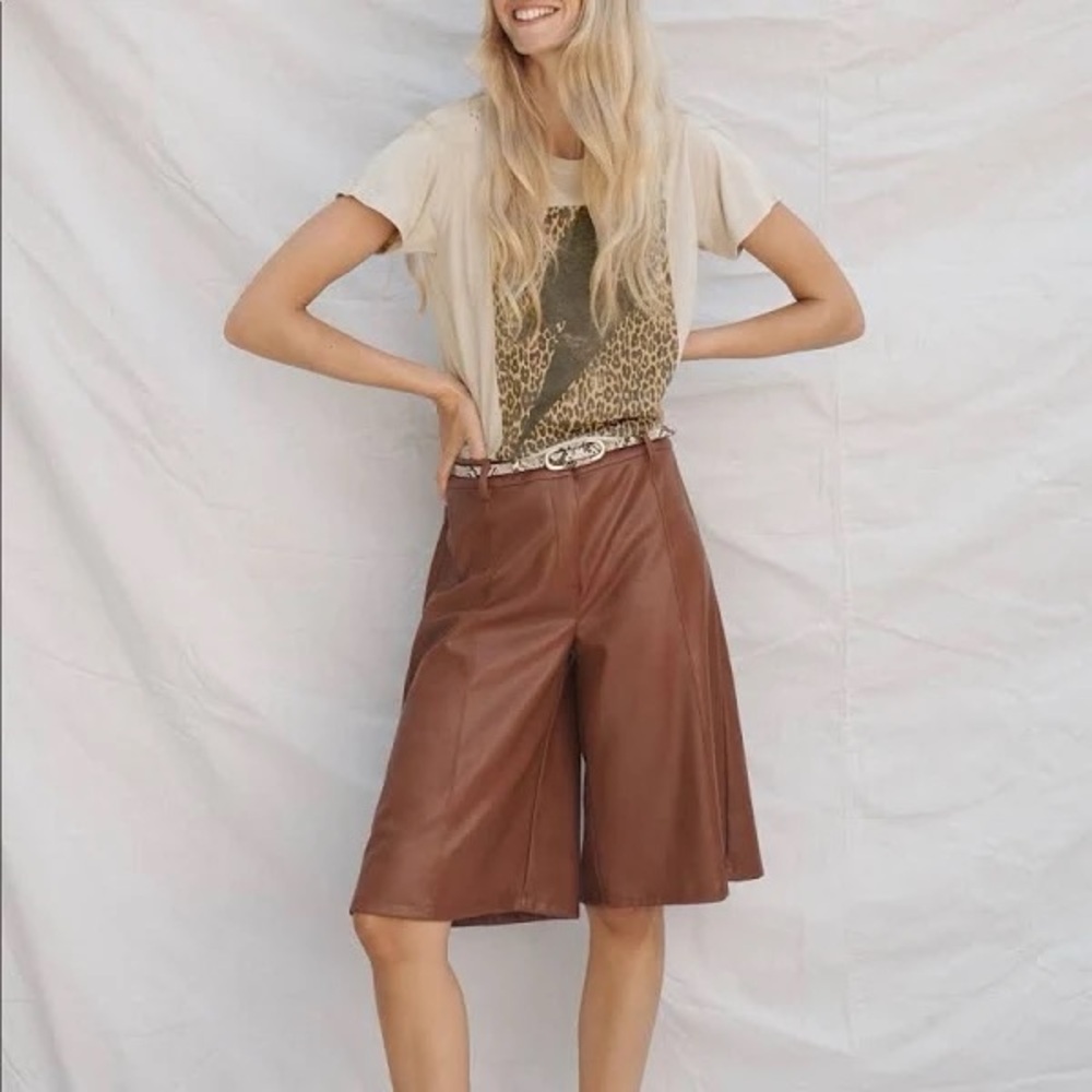 Anthropologie Avec Les Filles Faux Leather Culottes